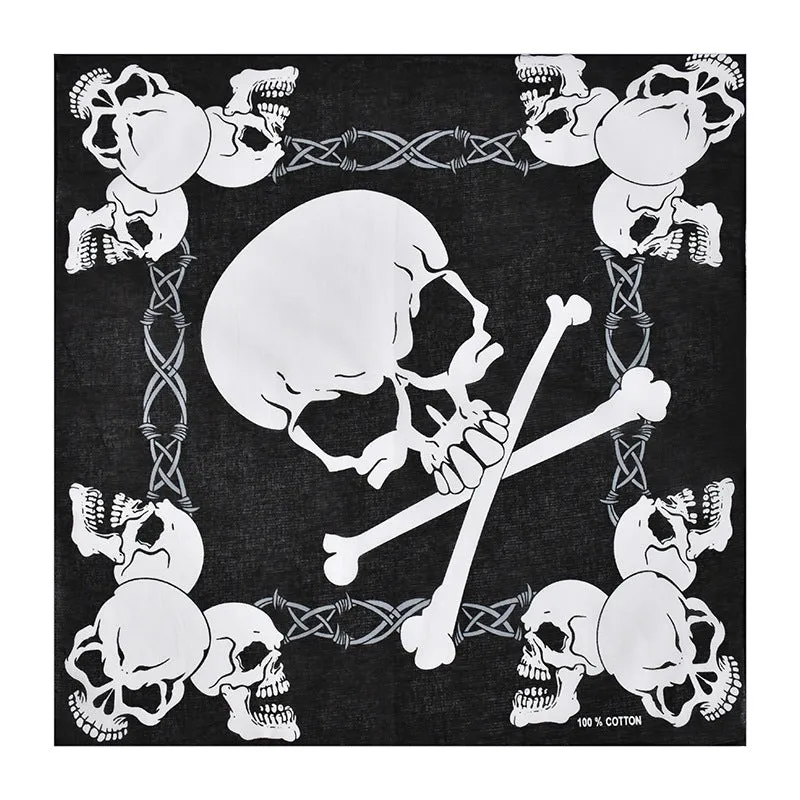 12 Pack Hip Hop Hip Hop Skull Square Cotton Men's and Women's Dress Up Halloween