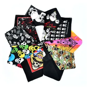 12 Pack Hip Hop Hip Hop Skull Square Cotton Men's and Women's Dress Up Halloween