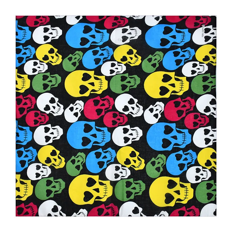 12 Pack Hip Hop Hip Hop Skull Square Cotton Men's and Women's Dress Up Halloween