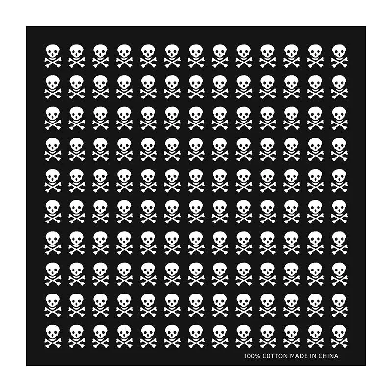 12 Pack Hip Hop Hip Hop Skull Square Cotton Men's and Women's Dress Up Halloween