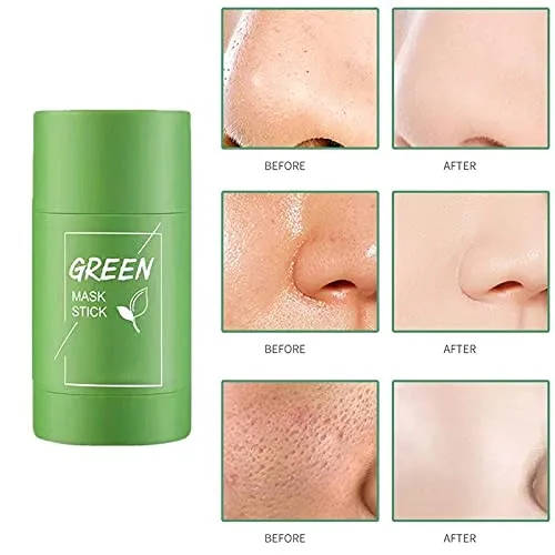 1205 Green Tea Purifying Clay Stick Mask Oil Control Anti-Acne Eggplant Solid Fine, Portable Cleansing Mask Mud Apply Mask, Green Tea Facial Detox Mud Mask