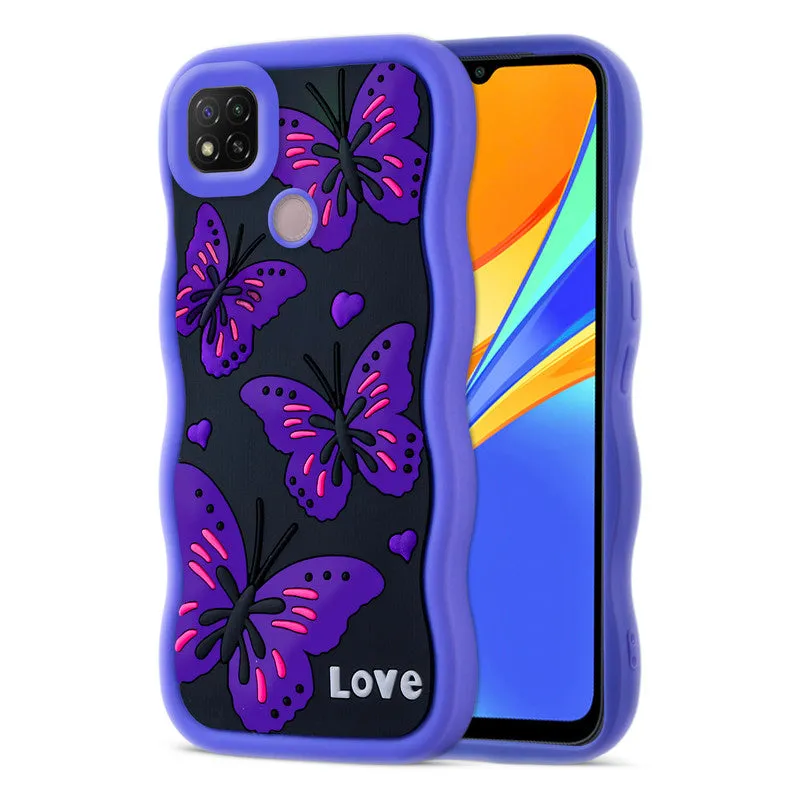 3D Silicone Soft Wave Edges Mobile Back Case For Redmi 9