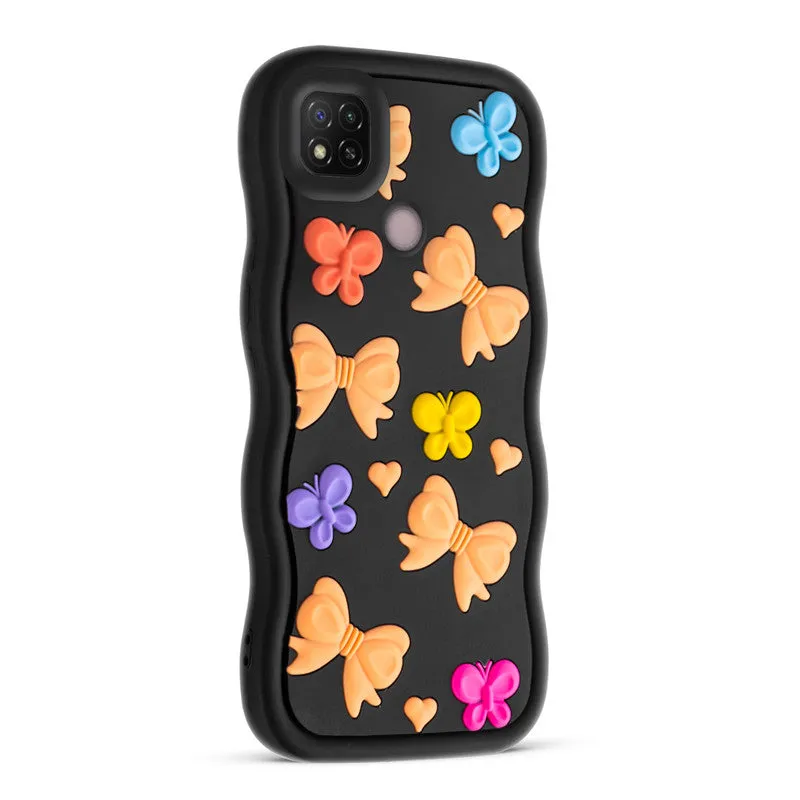 3D Silicone Soft Wave Edges Mobile Back Case For Redmi 9