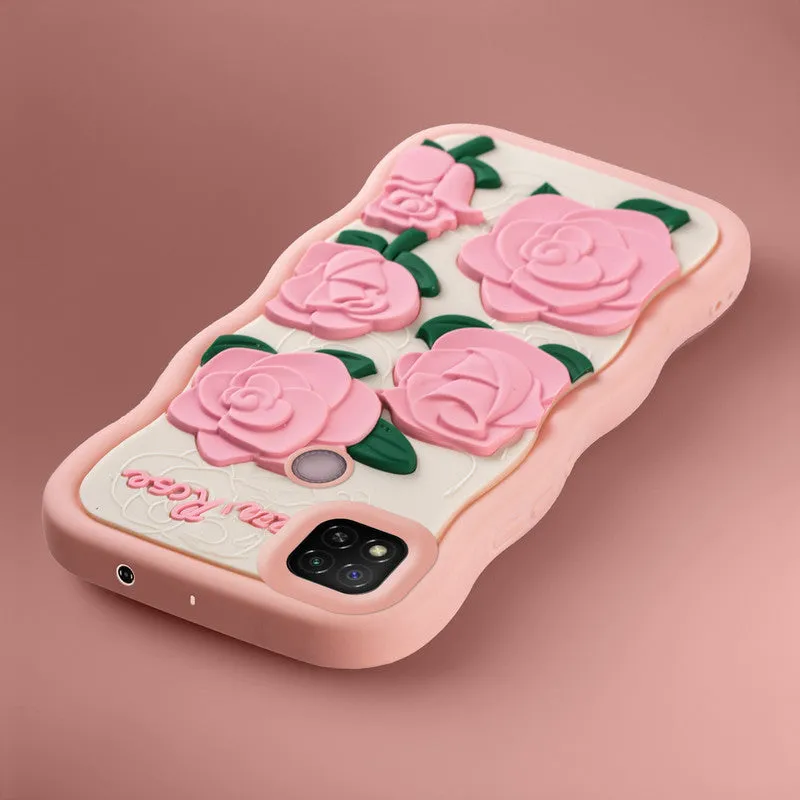 3D Silicone Soft Wave Edges Mobile Back Case For Redmi 9