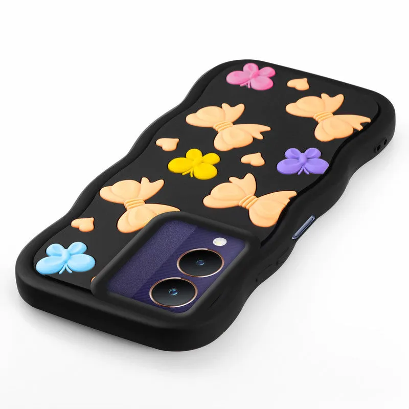 3D Soft Silicone Wave Edges Mobile Back Case For Vivo Y28 5G