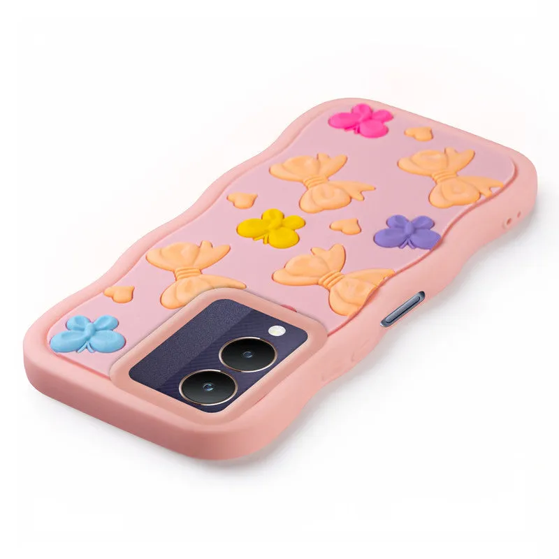 3D Soft Silicone Wave Edges Mobile Back Case For Vivo Y28 5G