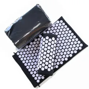 Acupressure Mat And Pillow Set With Storage Bag For Back/Neck Pain Relief And Muscle Relaxation