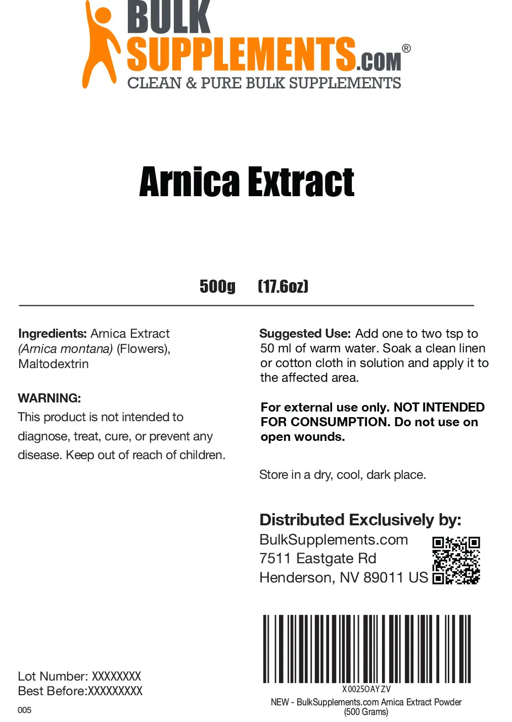 Arnica Extract Topical Powder