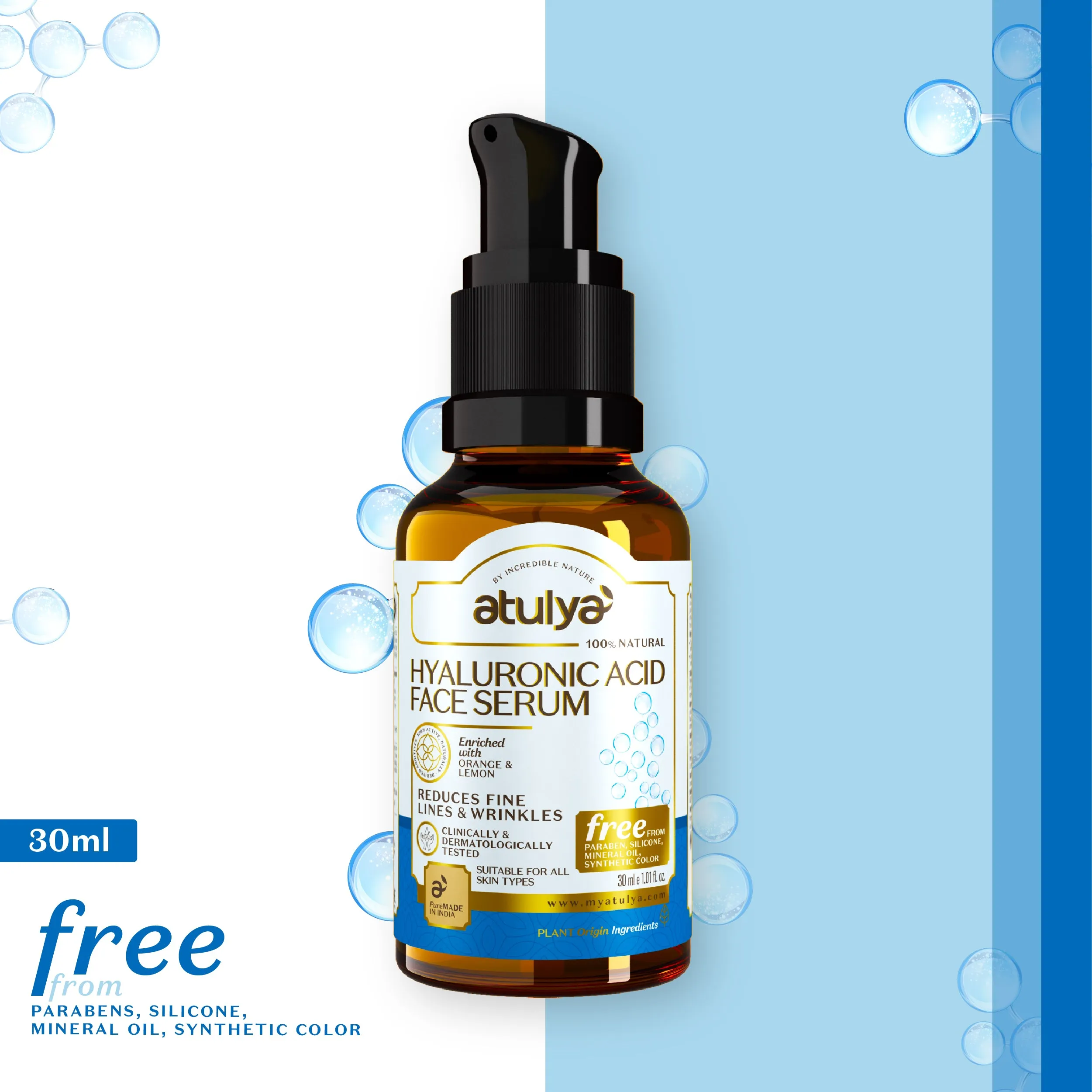 Atulya Hyaluronic Acid Face Serum- 30ml (Add 4 Products in the Cart & Get 2 Free Product Use Code: B2G2)