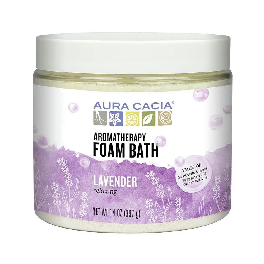 Aura Cacia Aromatherapy Foam Bath Relaxing Lavender 14 oz Powder