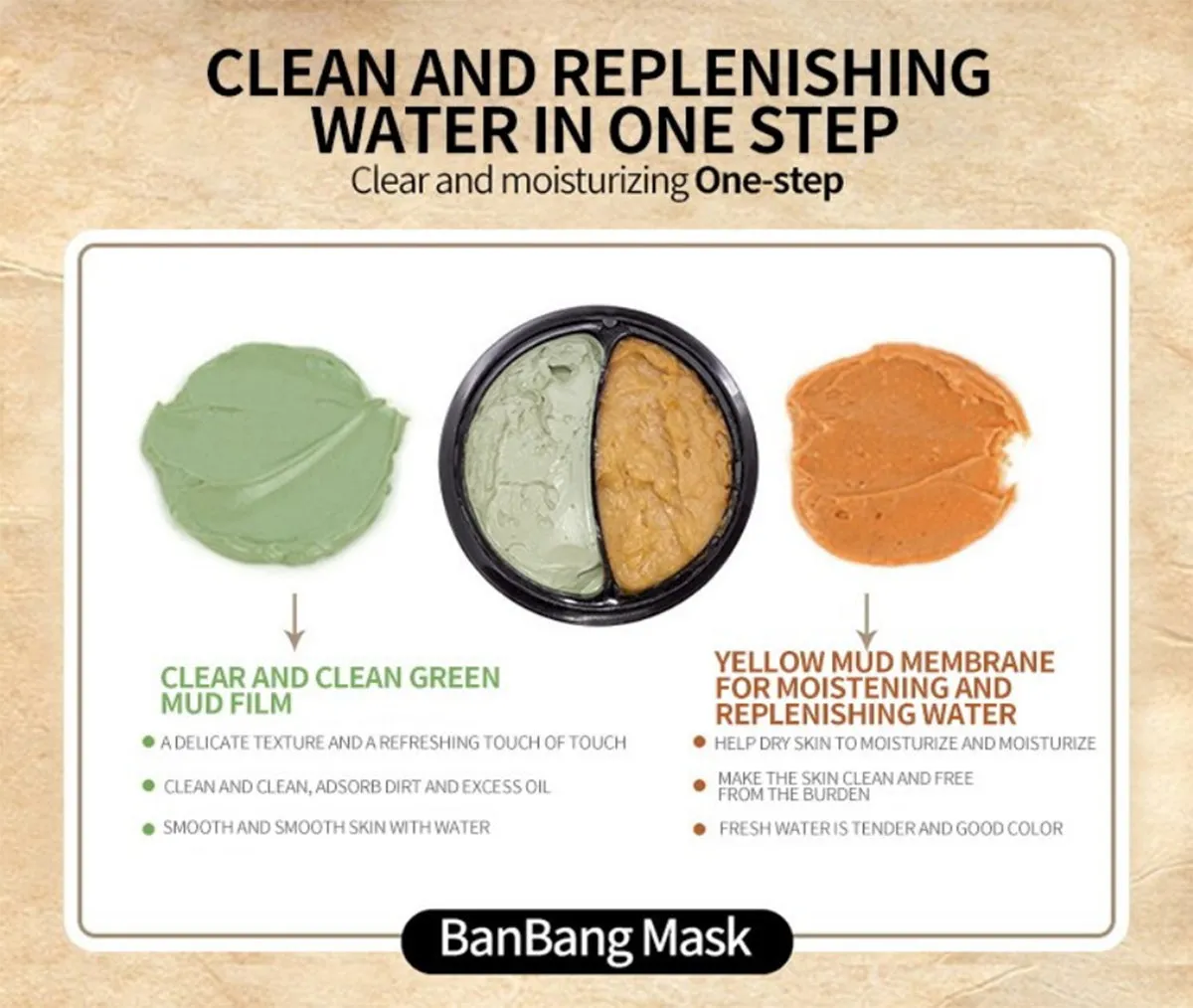 Bioaqua -Ban Bang Dual Color Moisturizing Deep Cleansing Skin Pores Acne Treatment Blackhead Mud Mask BQY1632 50g 50g