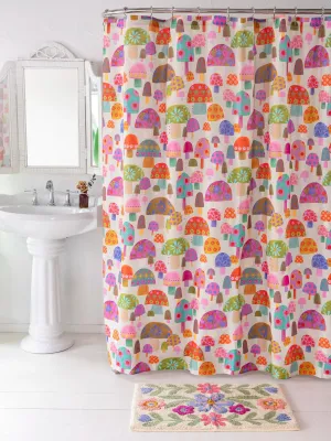 Boho Shower Curtain - Mushroom Garden