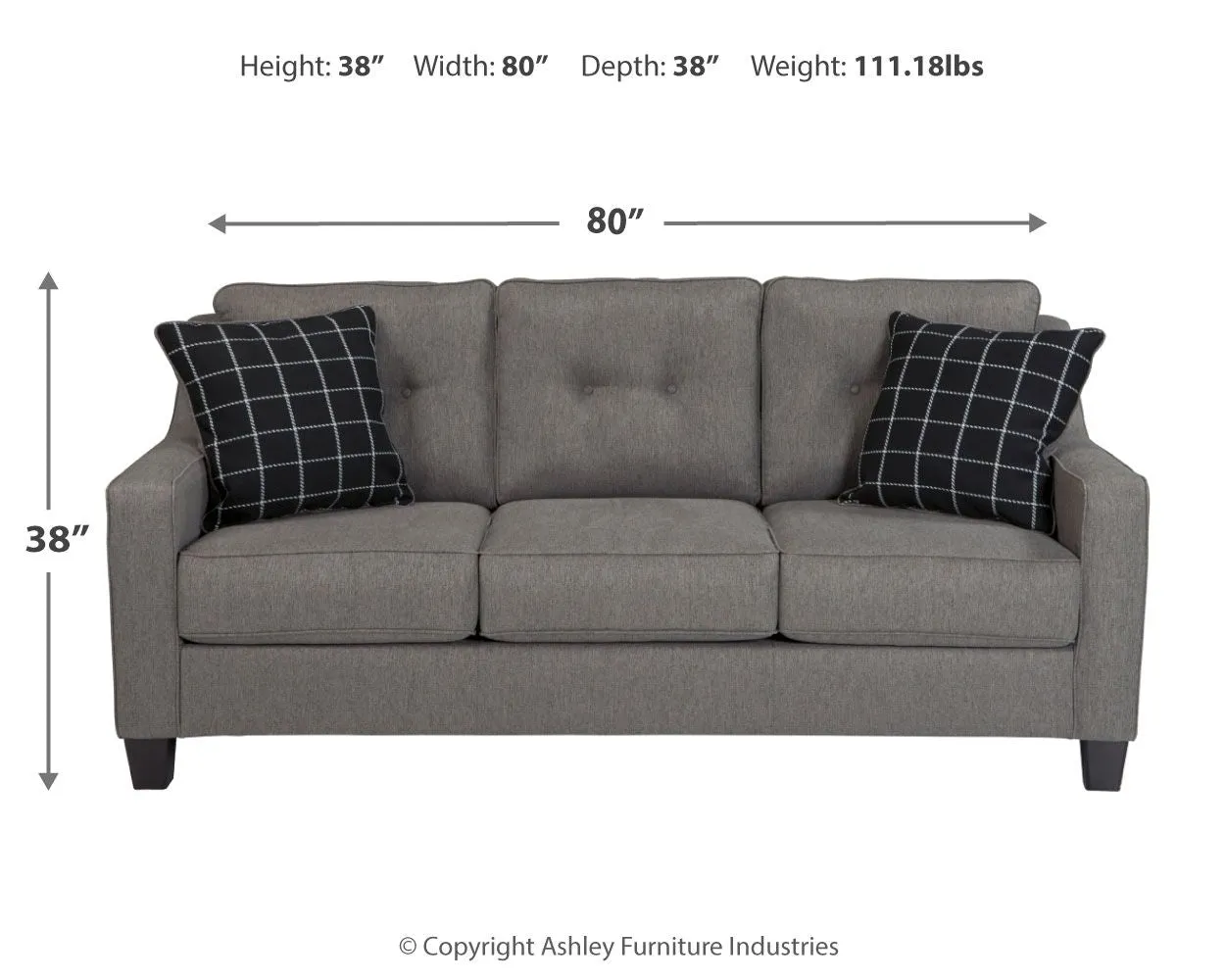 Brindon - Charcoal - Sofa