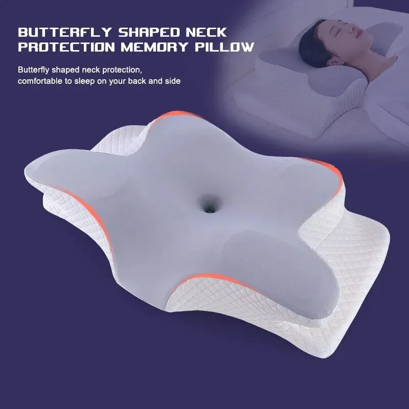 Butterfly Shaped Memory Foam Pillow for Relaxing Cervical Support & Pain Relief | Orthopedic Pillow for Restful Sleep