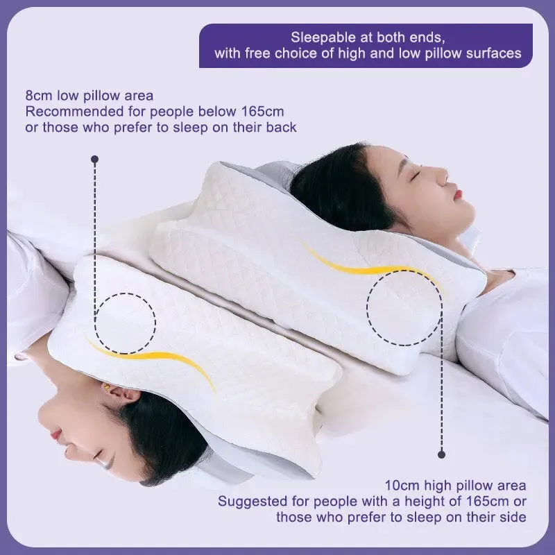 Butterfly Shaped Memory Foam Pillow for Relaxing Cervical Support & Pain Relief | Orthopedic Pillow for Restful Sleep