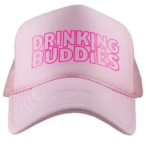 Day DRINKING hats Drinking Buddies Light pink or white Foam trucker cap Pool day Girls weekend Beach vacation Cruise