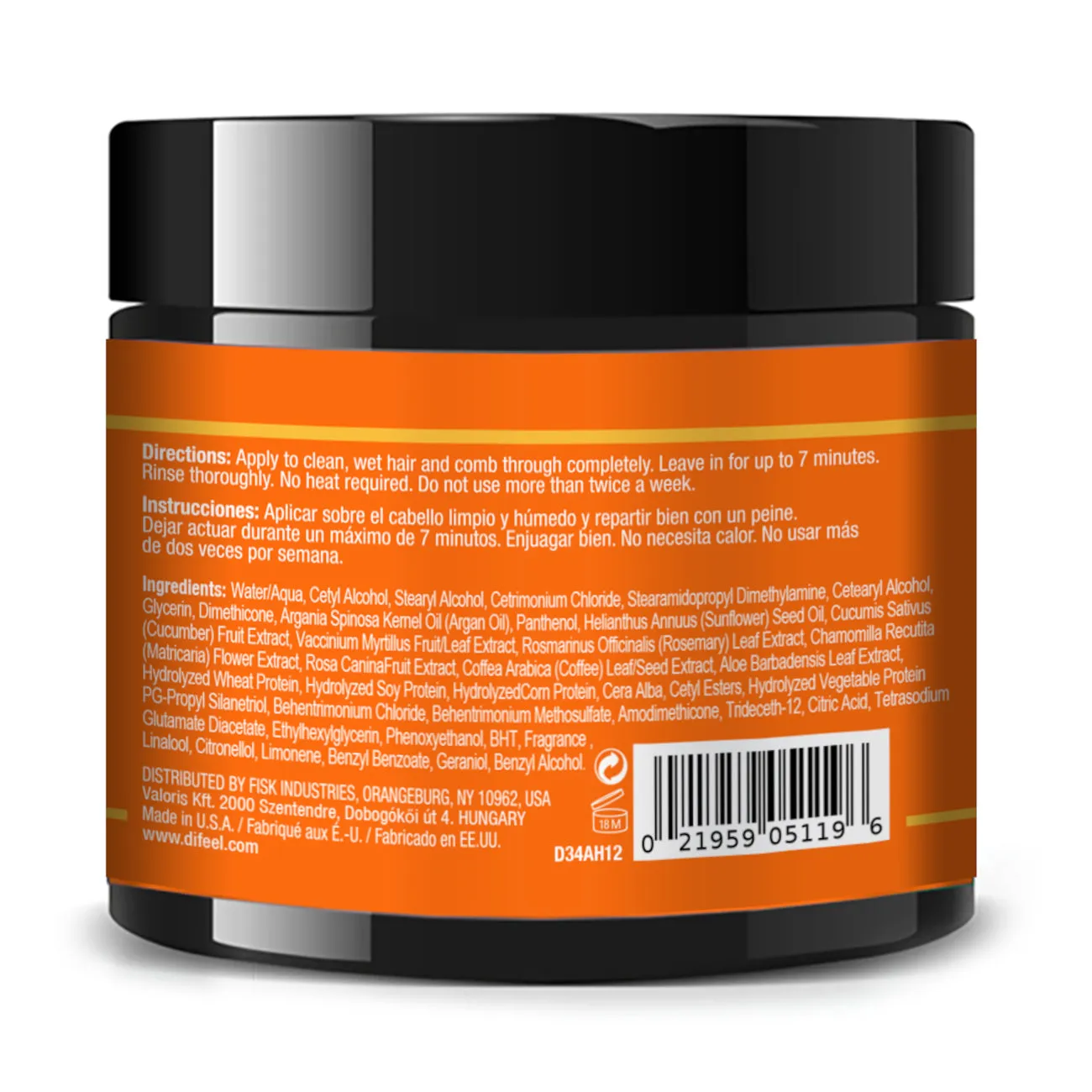 Difeel Argan Hydrating Hair Mask 12 oz.