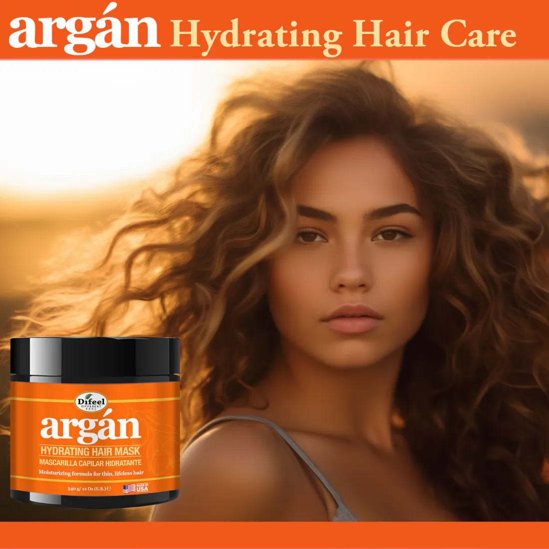 Difeel Argan Hydrating Hair Mask 12 oz.