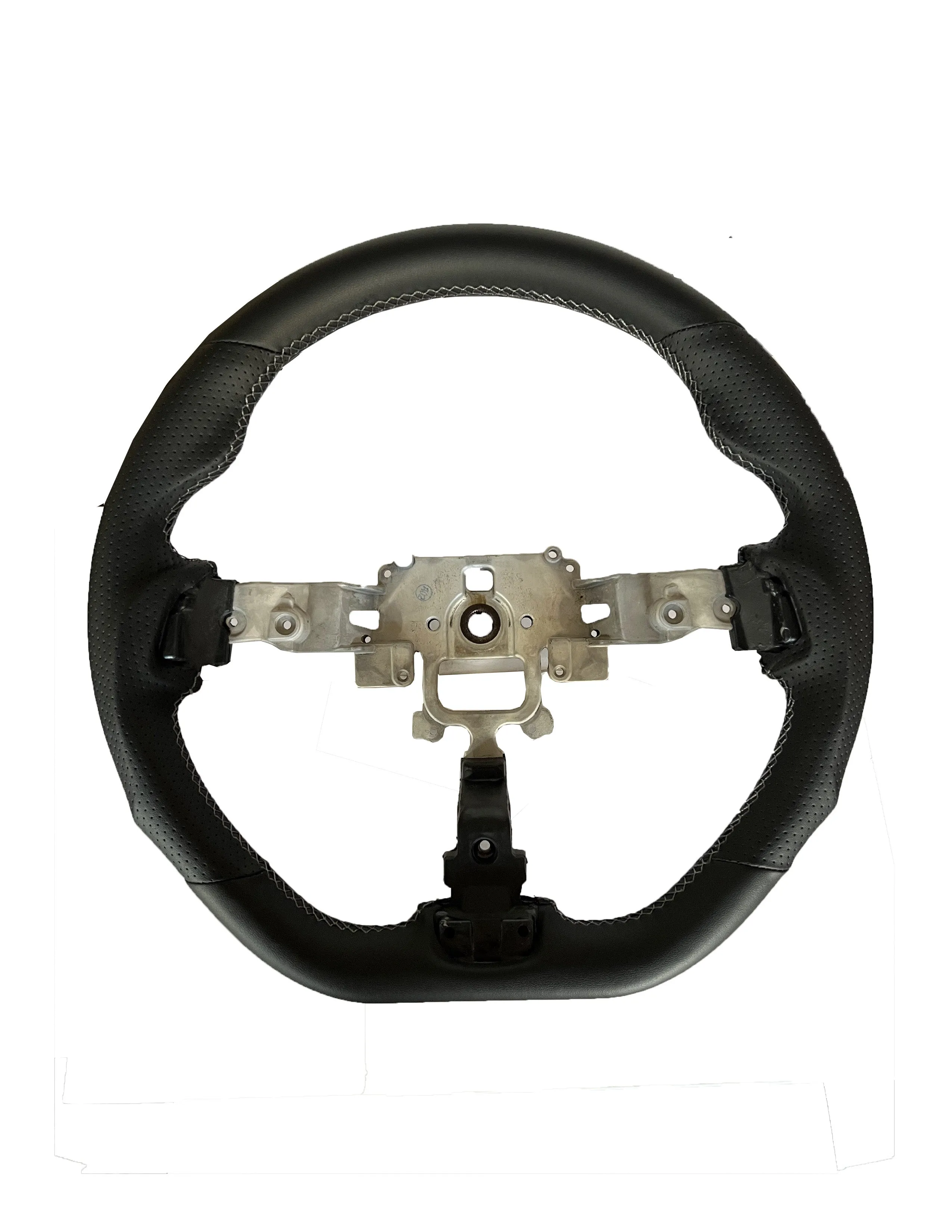 Enhanced Steering Wheel for Mazda Miata 2006-2015 NC Genuine Leather with Gray Stitching