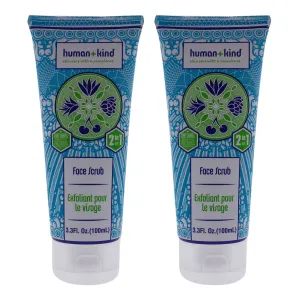 Face Scrub - Pack of 2 by Human Kind for Unisex - 3.3 oz Scrub