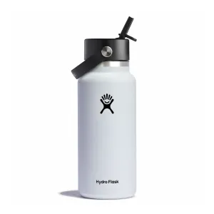 Hydro Flask 32 oz Wide Mouth with Flex Straw Cap - WHITE