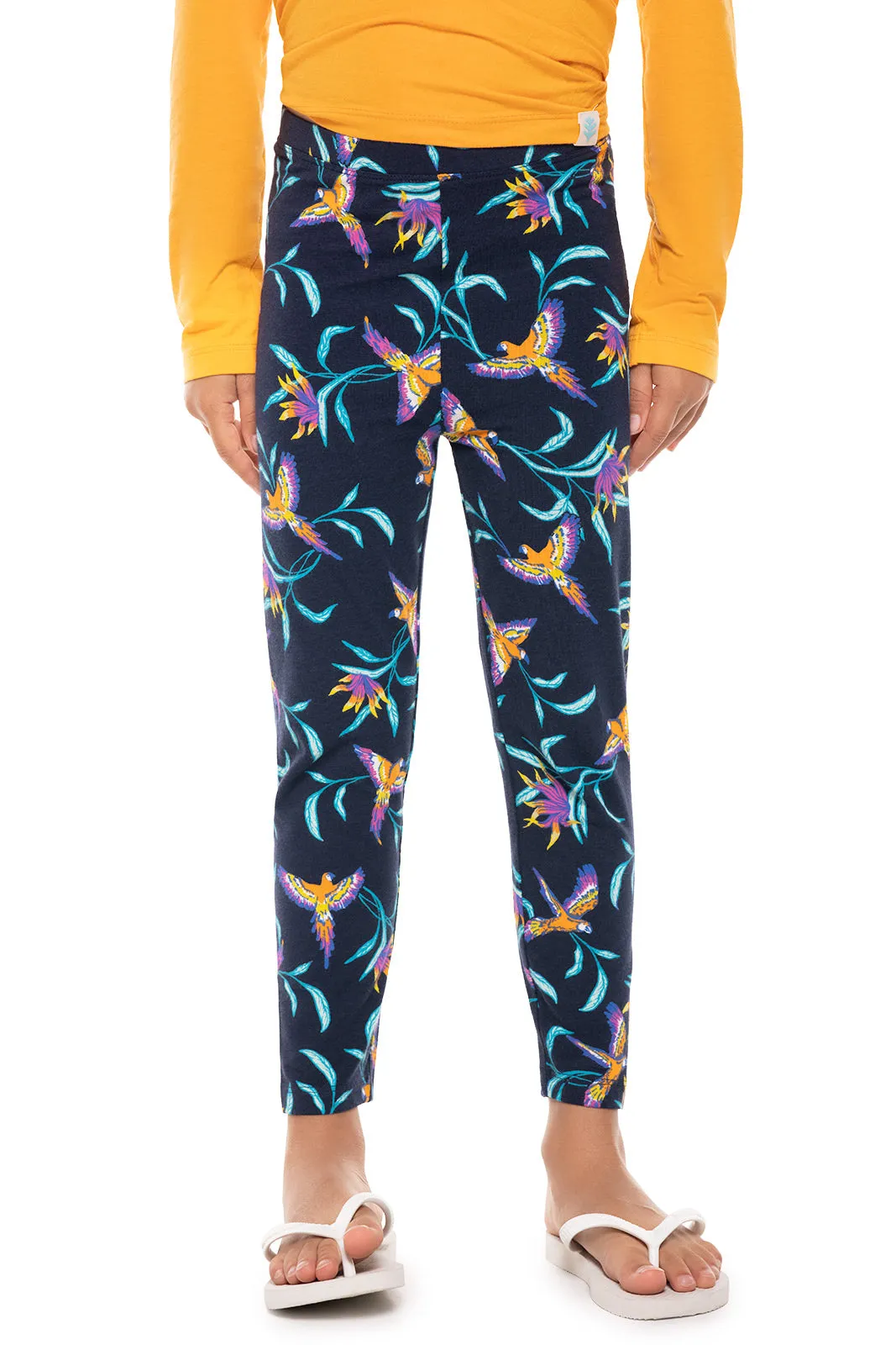 Kid's Monterey Summer Leggings | Navy Birds of Paradise