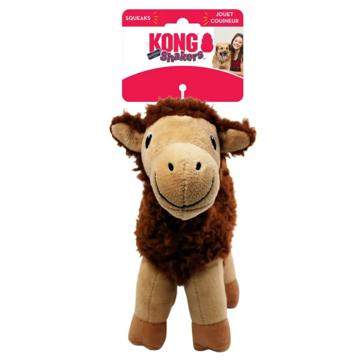 Kong Shakers Passports Camel Plush Dog Toy