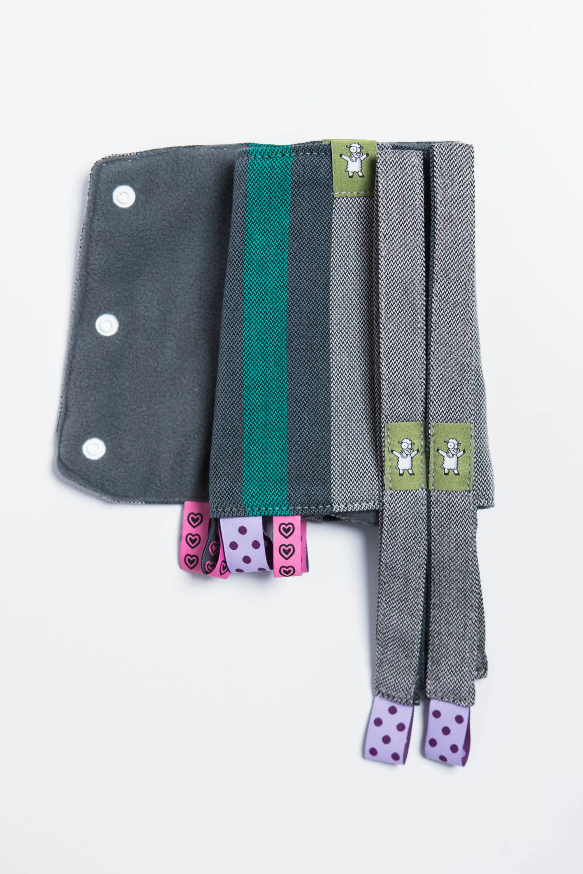 LennyLamb Drool Pads & Reach Straps Set - Smoky - Mint (60% Cotton, 40% Polyester)