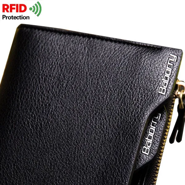 Men Anti-Theft RFID Blocking Secure Wallet 6 Card Slots Protective Short