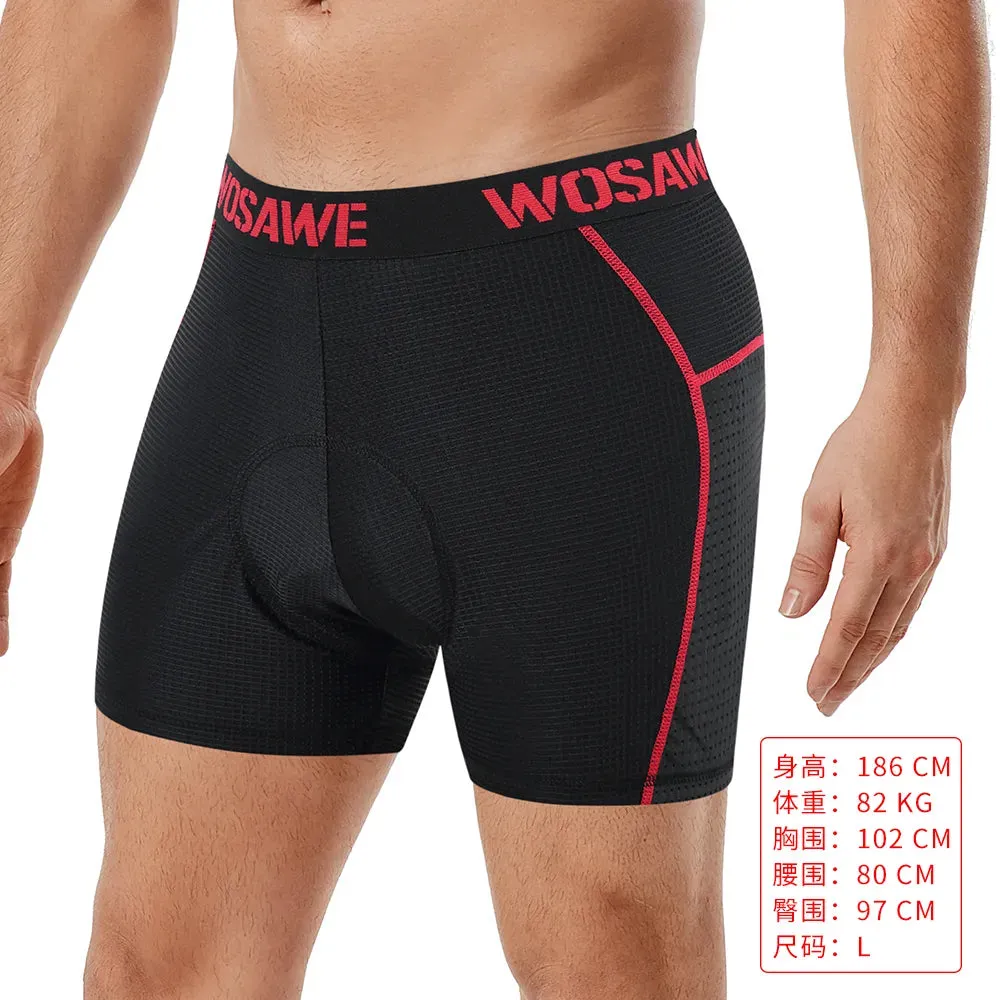 Men's Cycling Shorts 5D Padded Breathable Mesh Cycling Underwear Shockproof Bicycle Underpant MTB Road Bike Riding Shorts