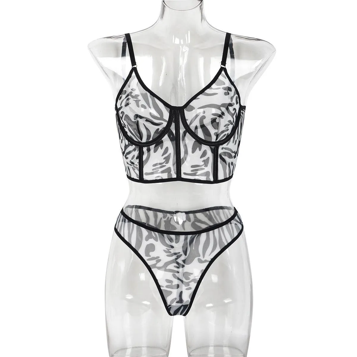 Mesh Gathered See-through Comfortable Plastic Bones Shapewear Suit