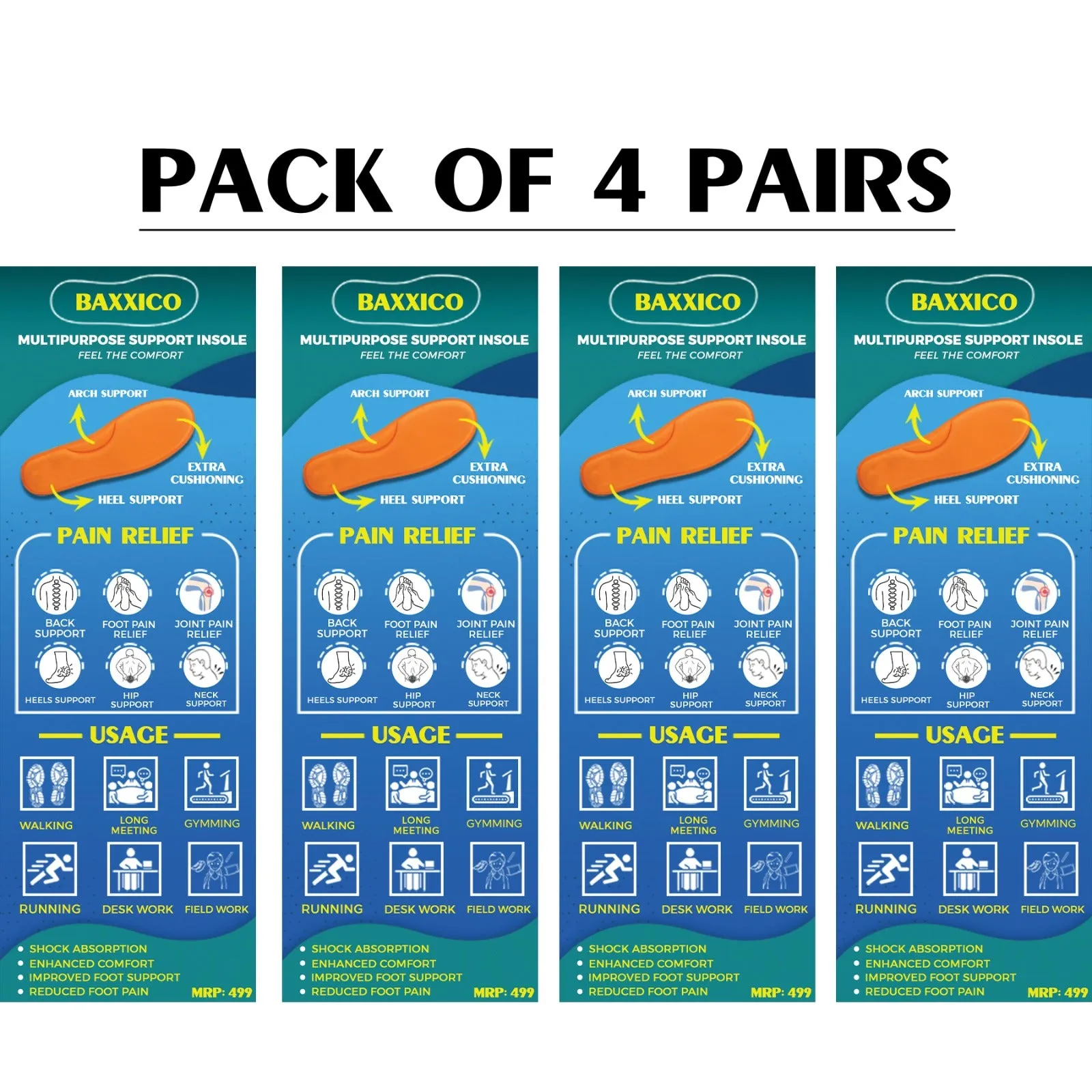 Multipurpose Support Insoles- Feel The Comfort