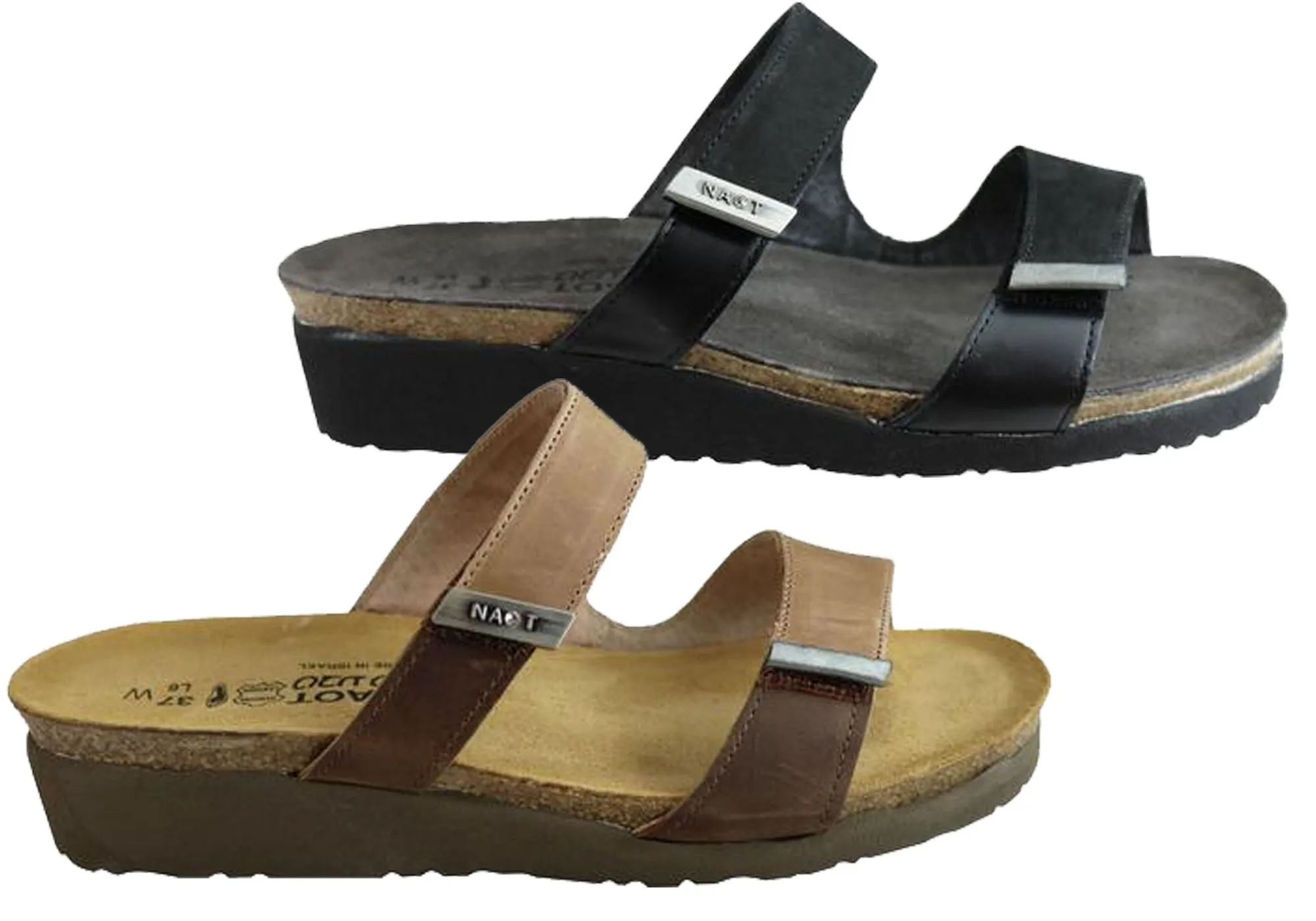 Naot Jacey Wide Womens Leather Comfortable Cushioned Sandals Slides