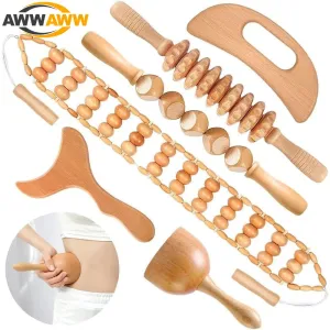 Natural Wood Therapy Massage Tool set