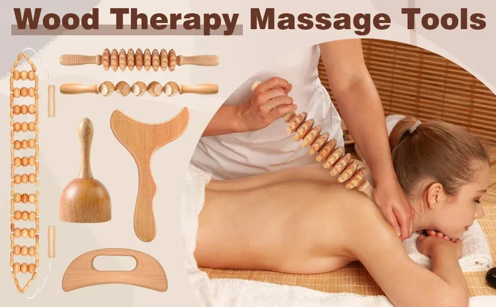 Natural Wood Therapy Massage Tool set