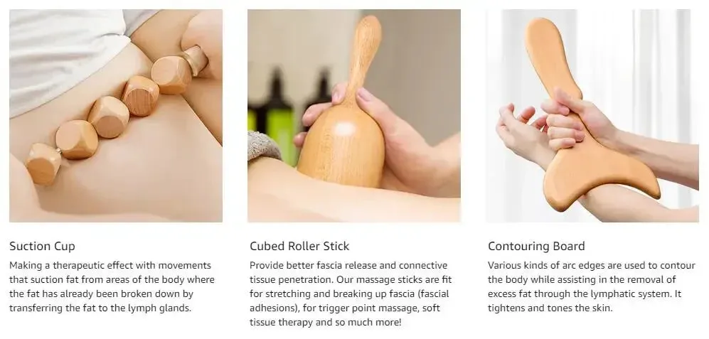 Natural Wood Therapy Massage Tool set