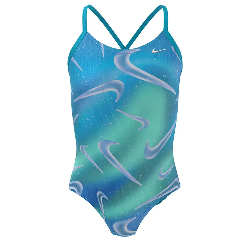 Nike - Girl's Aurora Swoosh Crossback One Piece (Blue Lightning)