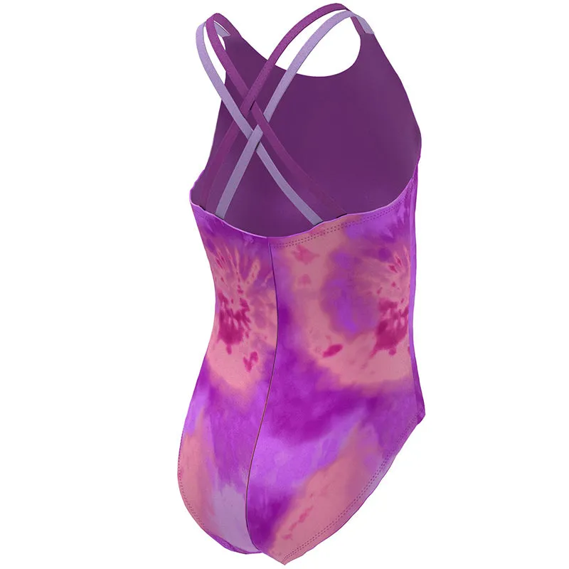 Nike - Girls' Tie Dye Spiderback One Piece (Laser Purple)