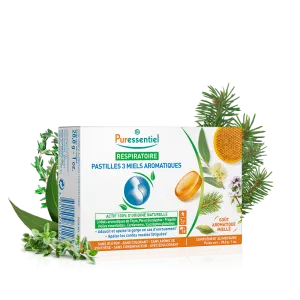 Puressentiel Respiratory pastilles with 3 aromatic honeys lozenges