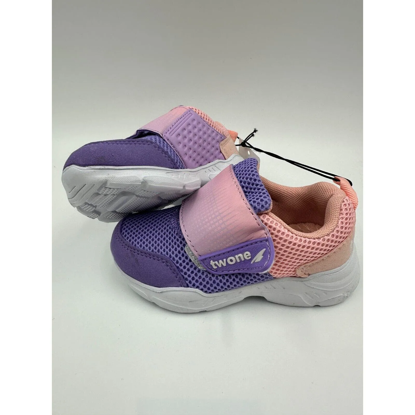 Small Kid Size 8, Pink and Purple Strap Sneakers