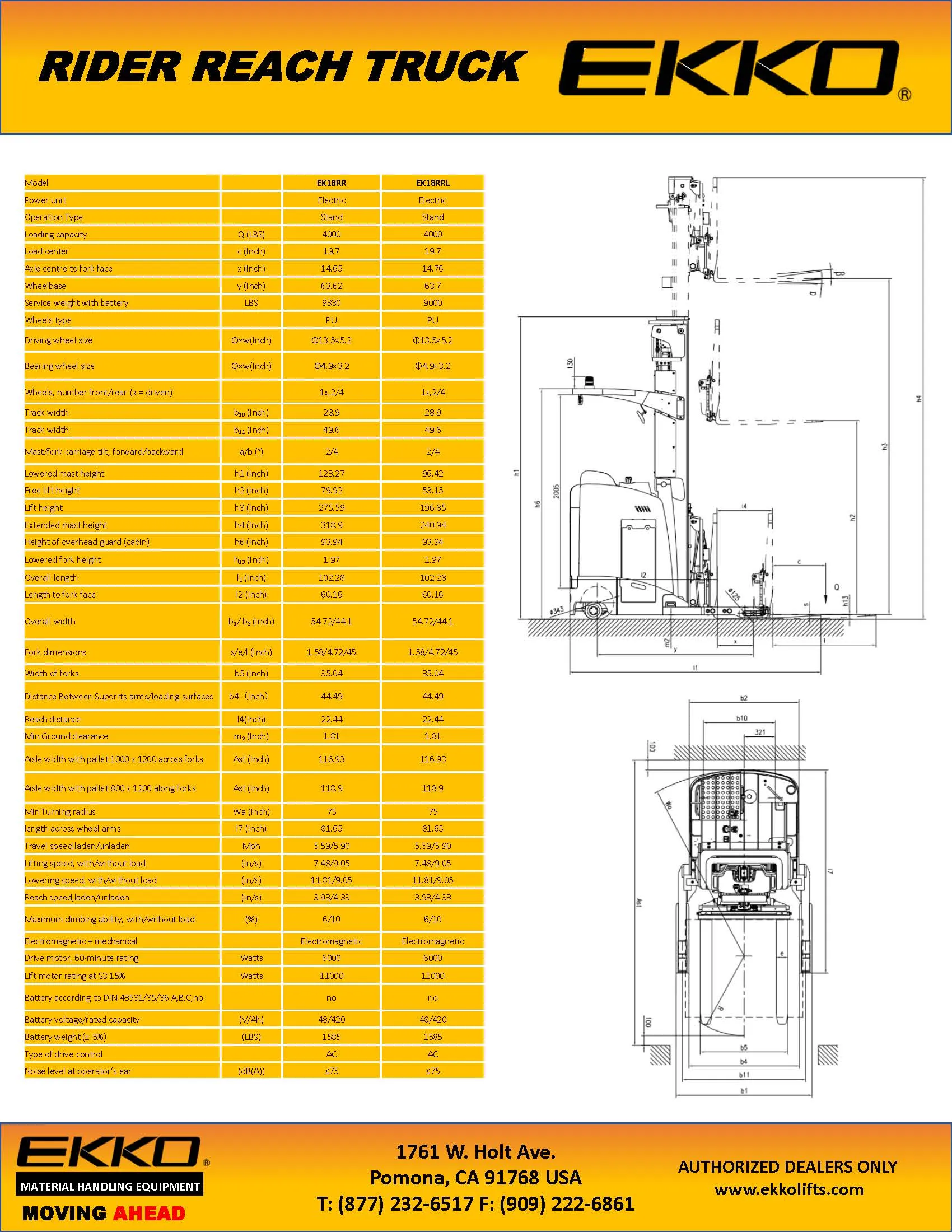 Stand-Up Reach Truck - 4000 lbs Capacity