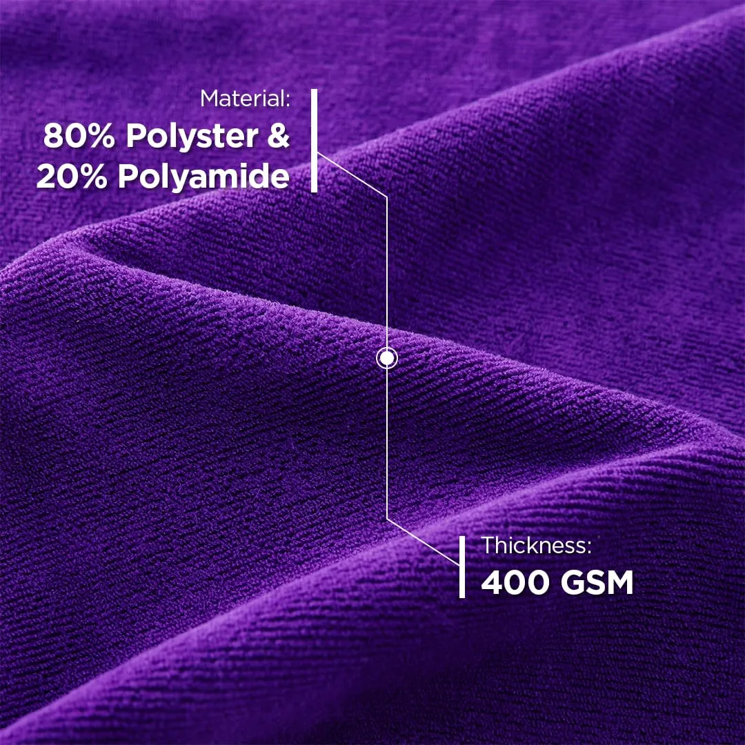 UMAI Microber Face Towel (40cmX60cm) 400 GSM - Super Absorbent, Quick-Dry, Gentle on Skin, Super-Soft for Everyday Use | Microfiber Face Towel for Women & Men (Purple)